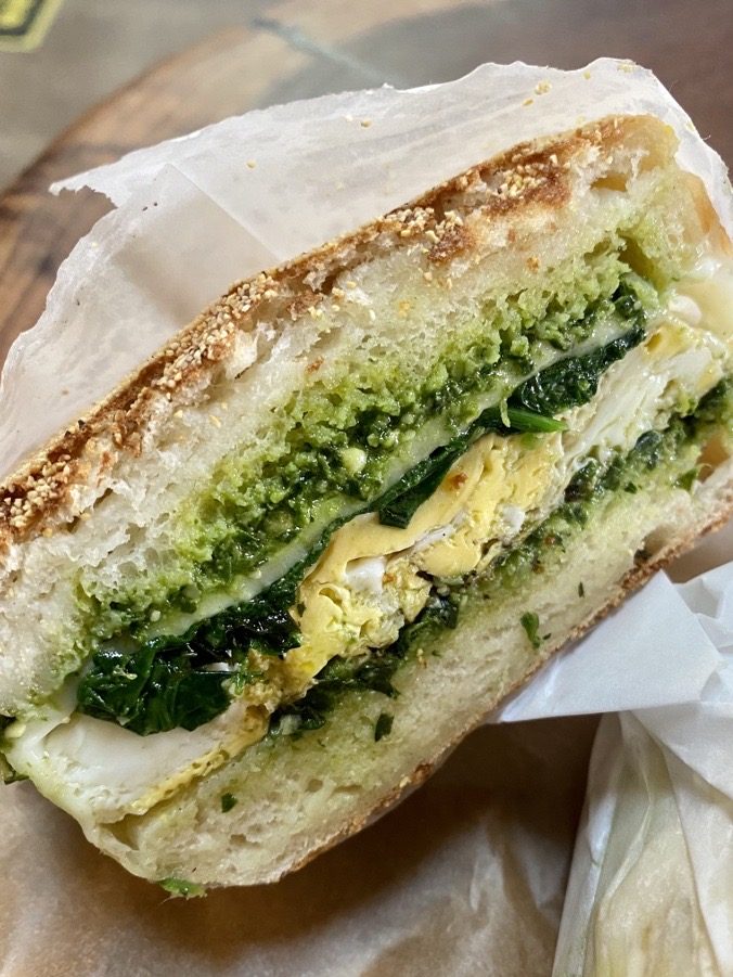 Veggie Egg Breakfast Sandwich from local coffeeshop Grind House in Chula Vista, San Diego