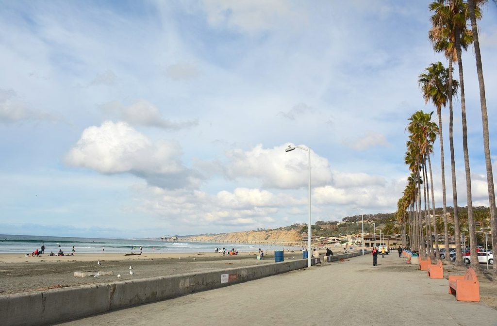 The La Jolla Shores boardwalk which is accessible and features lifeguards that can offer visitors beach wheelchairs 