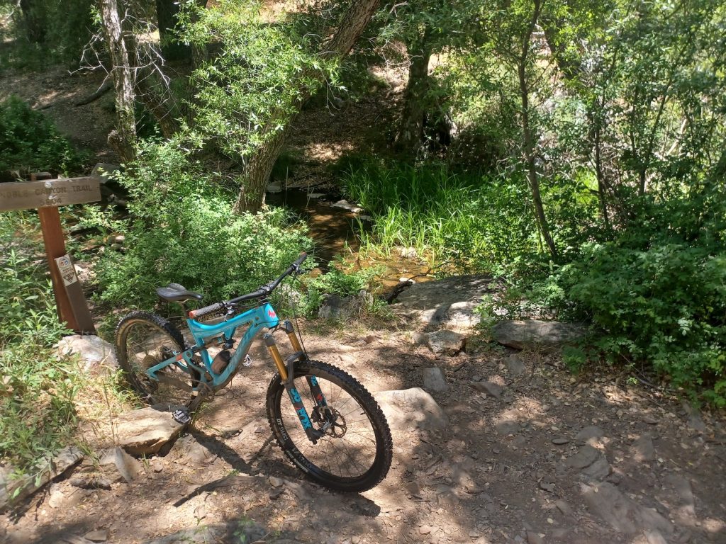 A mountain bike at the Noble Canyon Trail head near Mount Laguna, San Diego