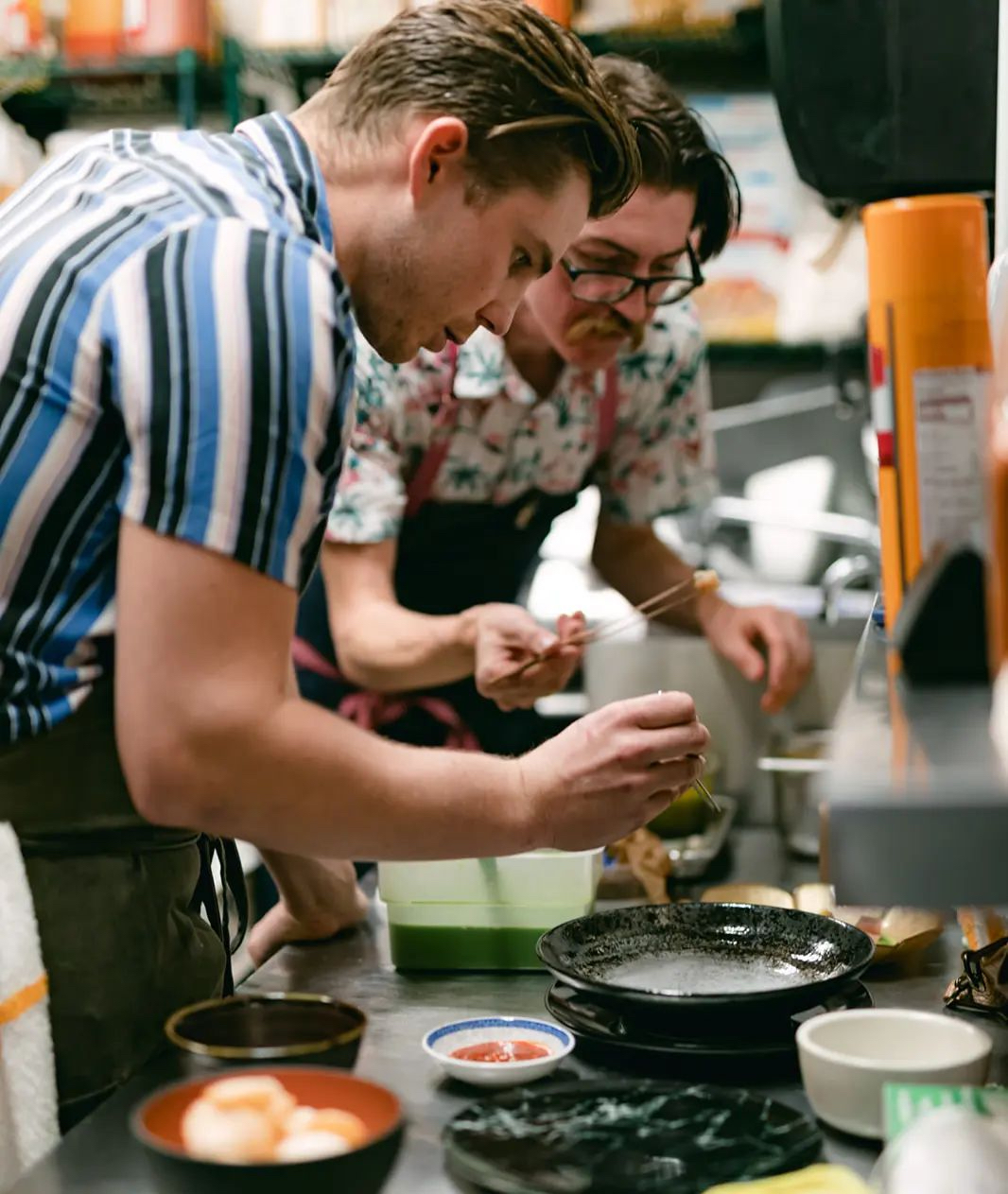 Chefs Nicholas “Nic” Webber and Jacob Jordan behind the new Oceanside restaurant Swan & Fox