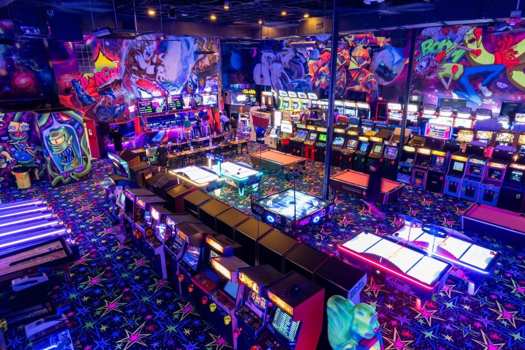 Interior of Florida-based bar and arcade spot Arcade Monsters opening a new location in downtown San Diego