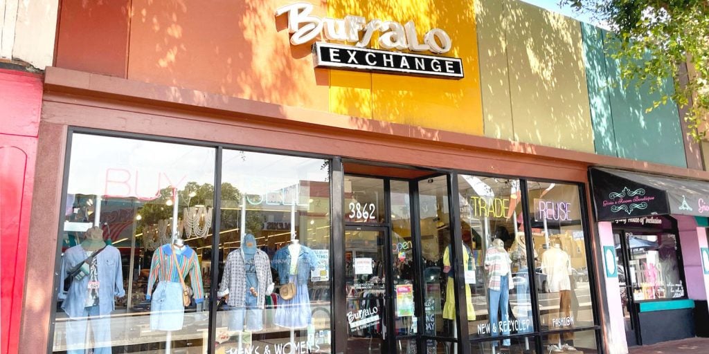Exterior of Buffalo Exchange thrift store in Hillcrest