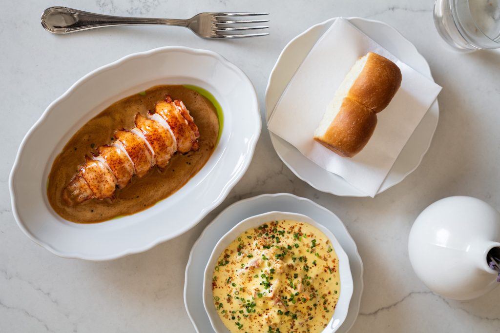 Michelin-starred Camphor restaurant coming to San Diego for a chef collaboration dinner at Rancho Valencia Resort & Spa featuring a lobster dish with eggs and bread