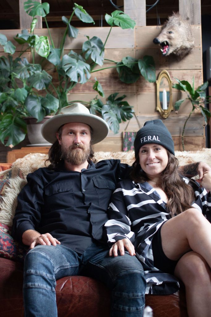 Gold Dust Collective founders Kate cONNER AND damien Ducommun in their home in Jamul