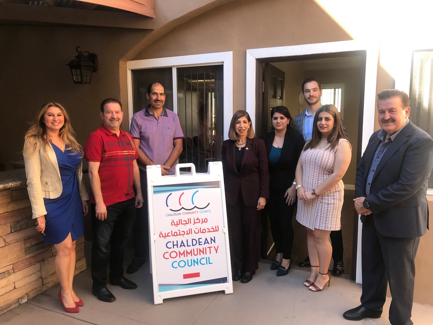 Members of Chaldean Community Council in El Cajo, San Diego with DA Summer Stephan and executive director Jolyana Jirjees