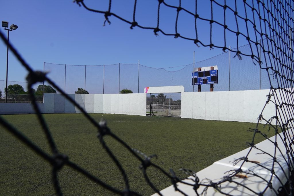 Border View YMCA's decaying soccer field that is being replaced in partnership with PNC bank and the San Diego Wave soccer team