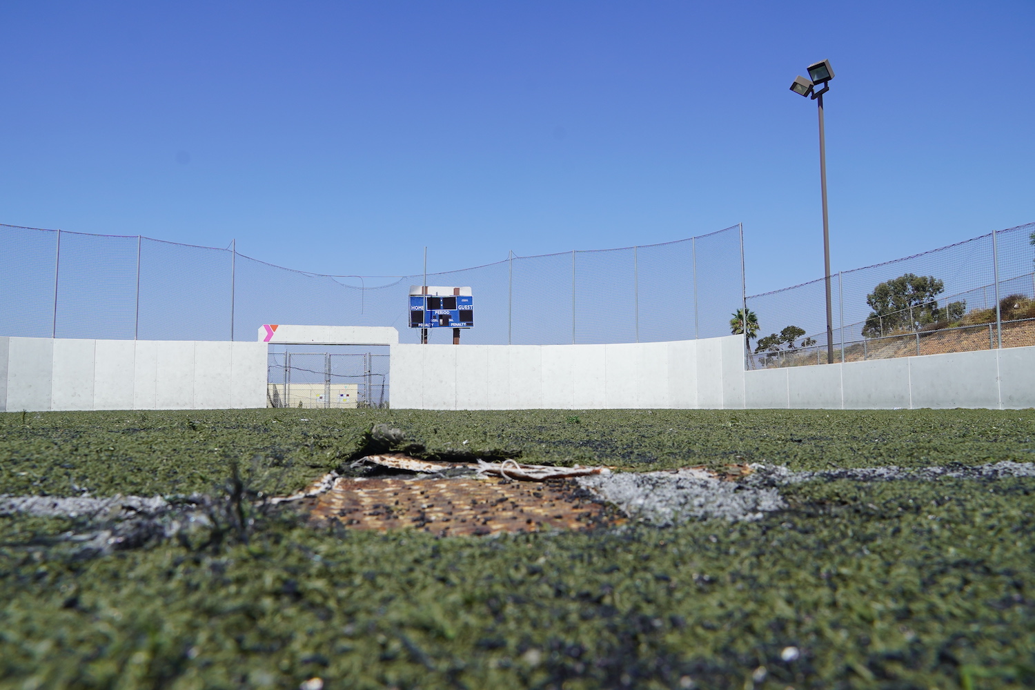 Border View YMCA's decaying soccer field that is being replaced in partnership with PNC bank and the San Diego Wave soccer team