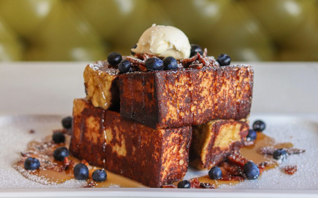 Stack of french toast from Great Maple in Hillcrest San Diego open this Easter Sunday 2024
