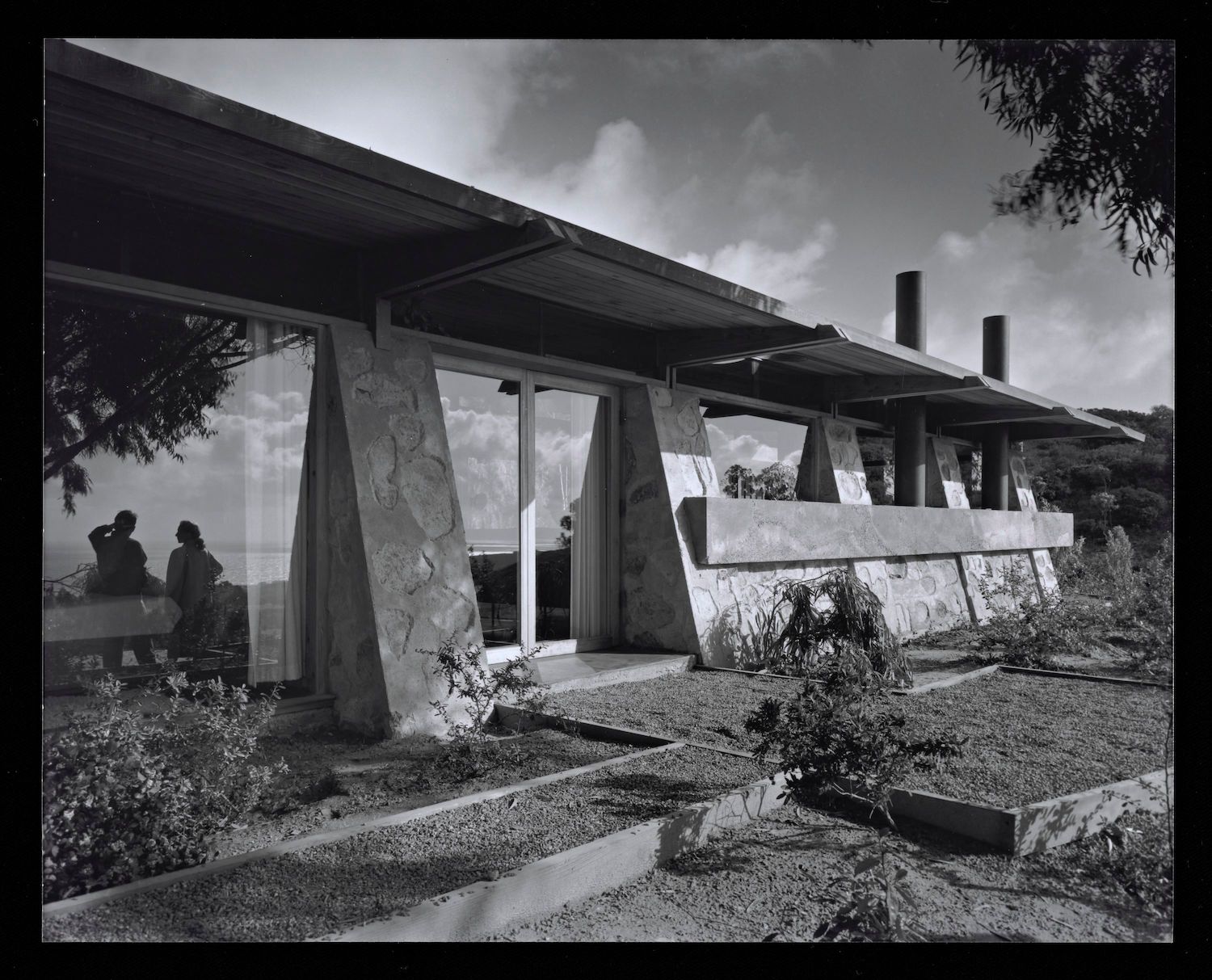 Historic photograph of Frederick Charles Liebhardt's family home exterior in La Jolla by Julius Shulman