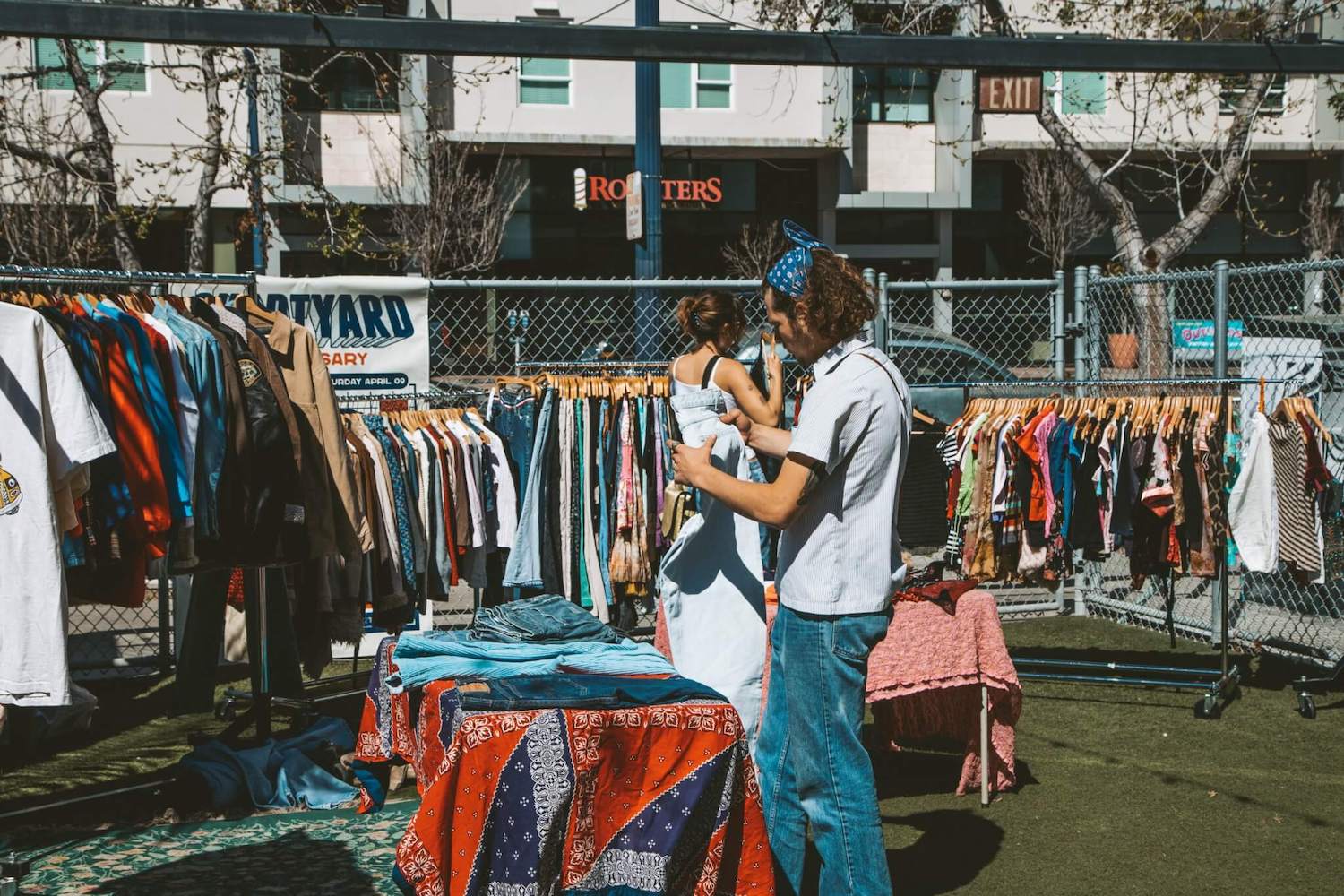 San Diego thrift store market for Wotown Vintage outside at the Quartyard in East Village 