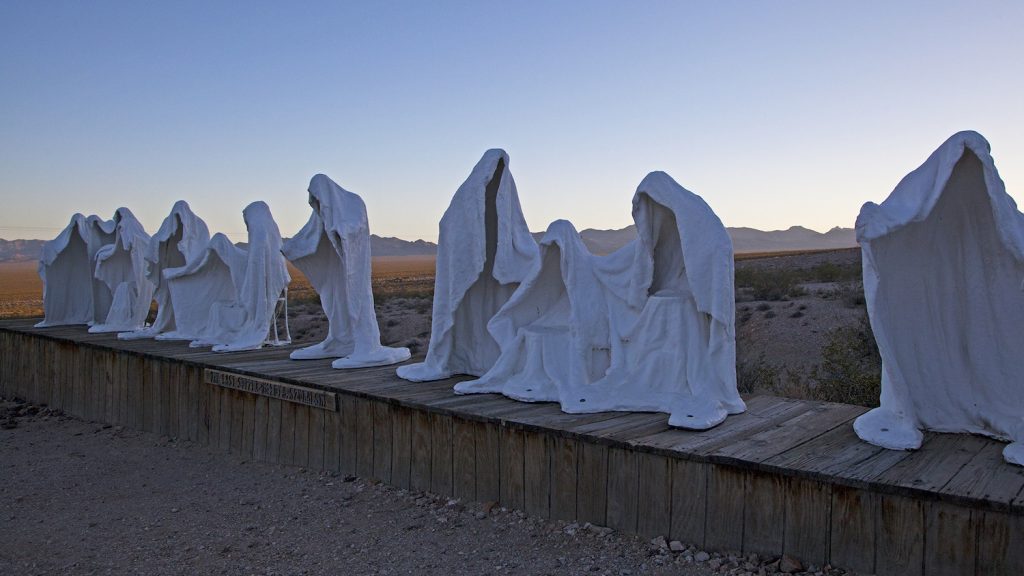 Charles Albert Szukalski’s The Last Supper sculpture at the Goldwell Open Air Museum in Beatty, Nevada