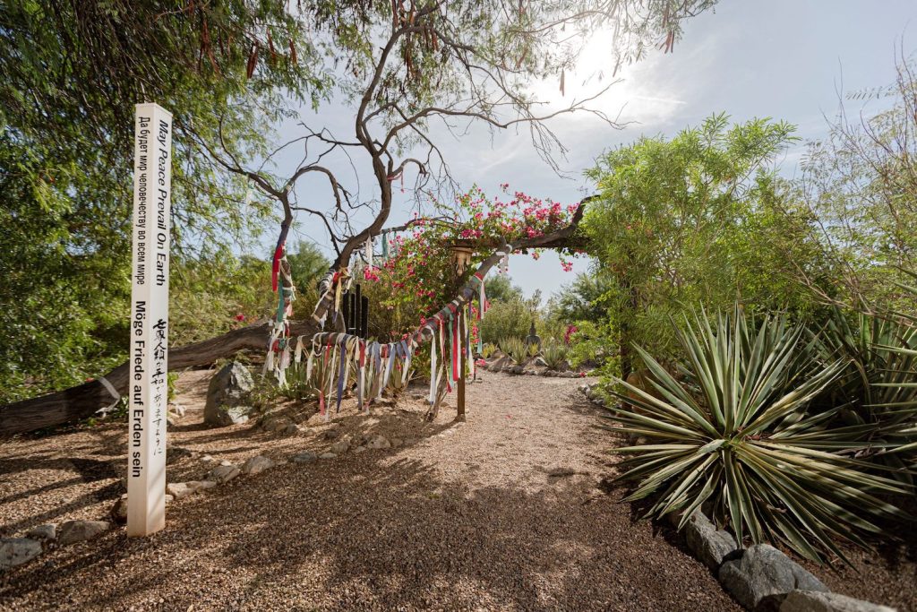 Desert garden and healing sanctuary at the We Care Spa in Desert Hot Springs, California 
