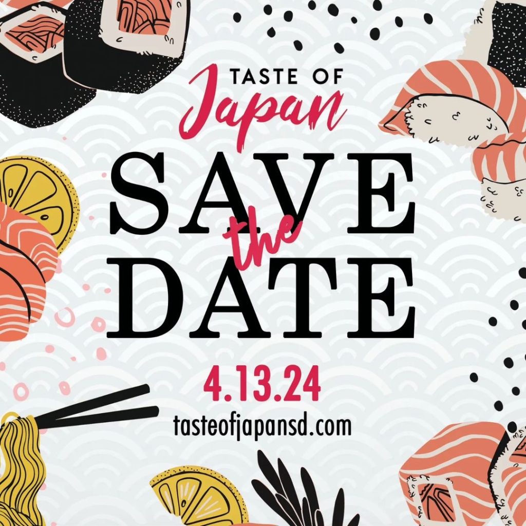 Taste of Japan promotional flyer for the San Diego food & drink festival 
