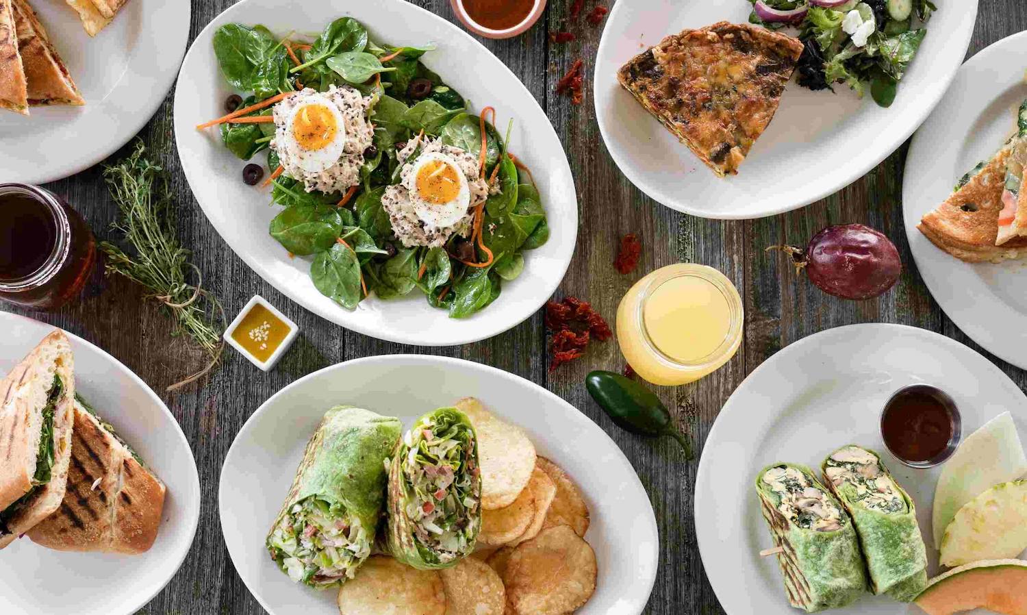 Food dishes from San Diego restaurant Nutmeg Bakery & Cafe in Poway