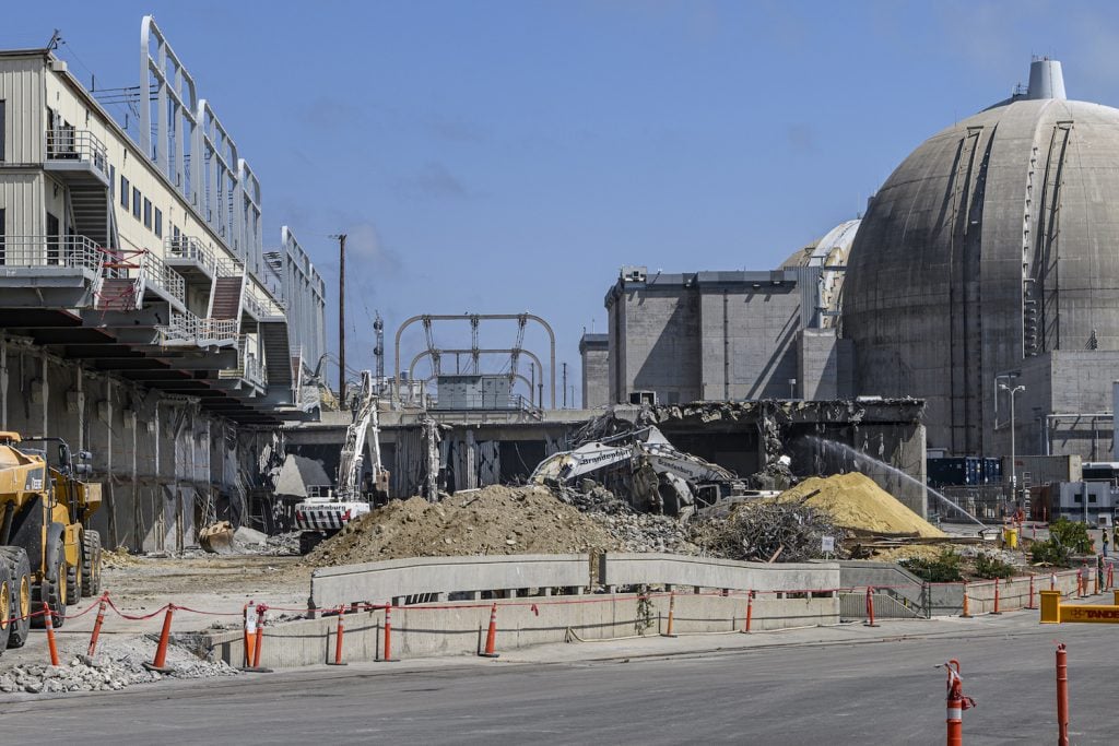 Destruction and demolition of the San Onofre Nuclear Generating Station and power plant near San Diego and Los Angeles
