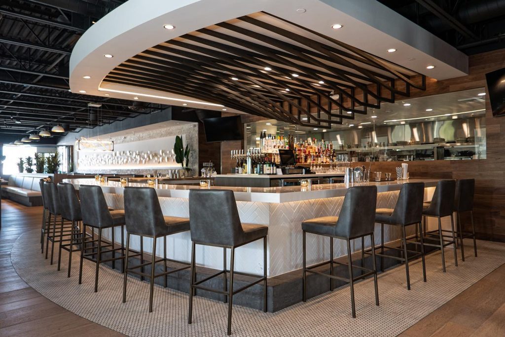 Shorebird Restaurant interior and bar which is opening in Seaport Village, San Diego in Spring 2024