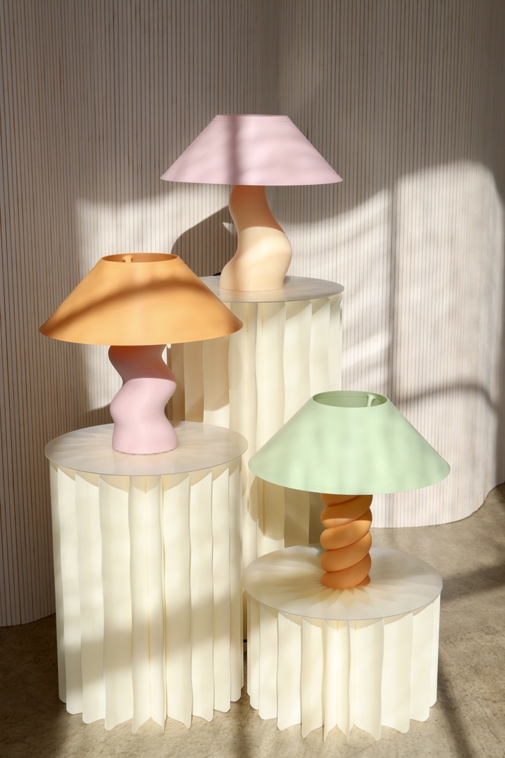 Sofiest Designs swirly pastel lamps that may for great interior decor accents made by San Diego entrepreneur Sofie Berarducci