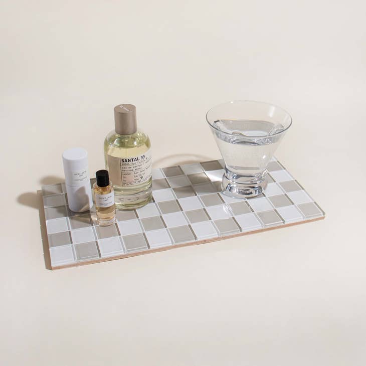 Sofiest Designs glass tile decorative tray for home decor made by Subtle Art Studio in San Diego