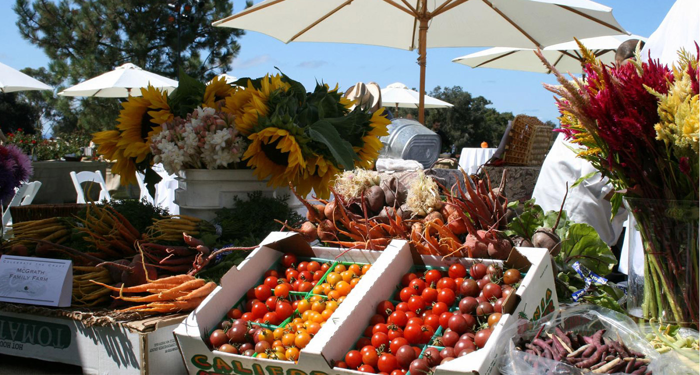 Things to do in San Diego including the 21st annual Celebrate the Craft food event at the Lodge at Torrey Pines in La Jolla featuring fresh produce at a stand
