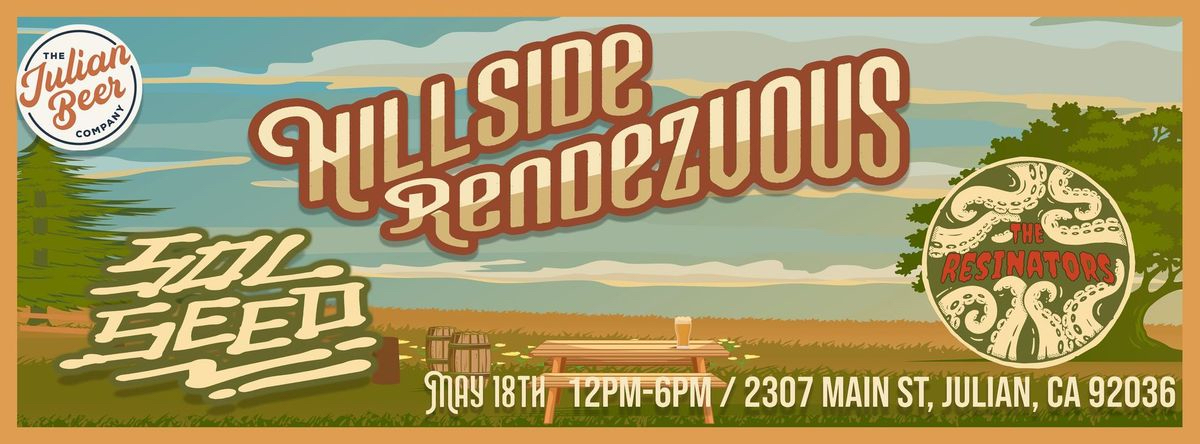 Flyer for the Hillside Rendevouz beer and food festival presented by Julian Beer Company on May 18, 2024