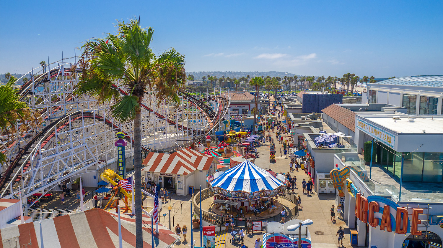 Things to do in San Diego that don't involve alcohol featuring Belmont Park and roller coasters