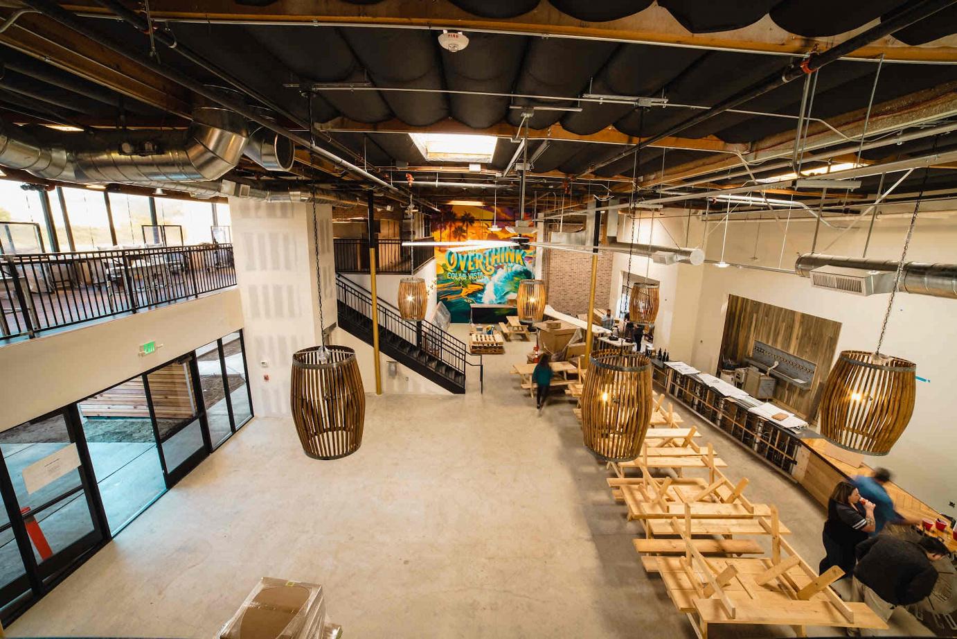 Interior of Vista's CoLab Public House food and drink venue in San Diego where 117° West Spirits will be opening a new location
