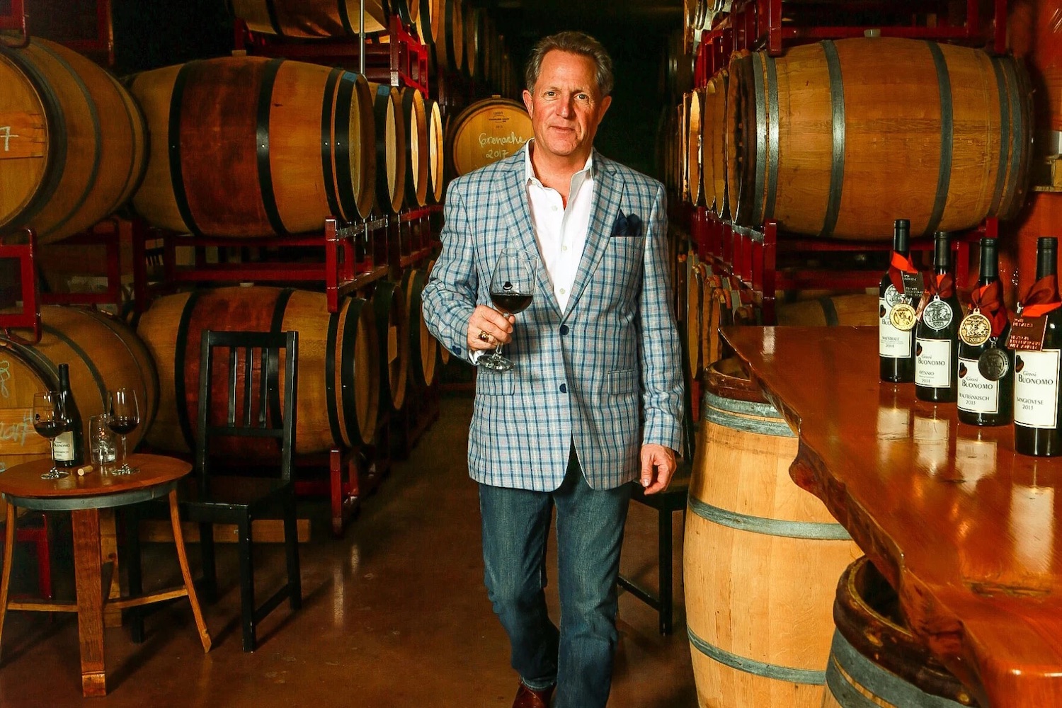 Owner of San Diego winery and wine bar Keith Rolle inside Gianni Buonomo Vintners which is leaving Ocean Beach and moving to Midway District