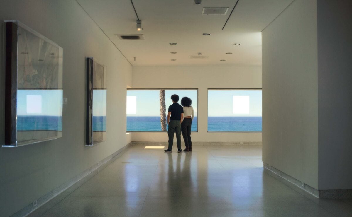 Interior of the Museum of Contemporary Art San Diego featuring a couple on a date night