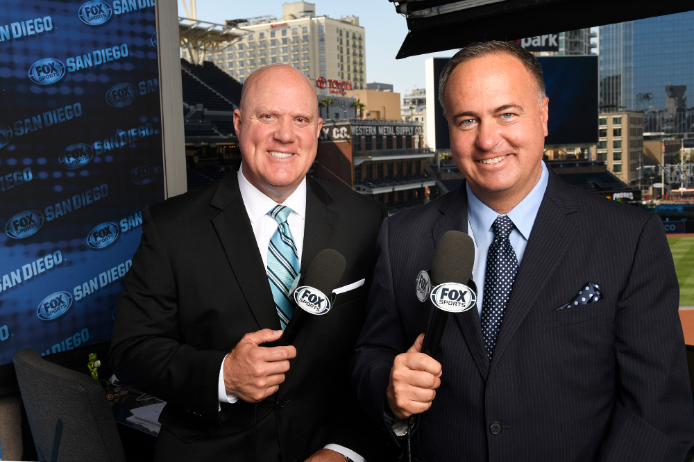 Padres legendary broadcasters Mark "Mud" Grant and Don Orsillo at Petco Park