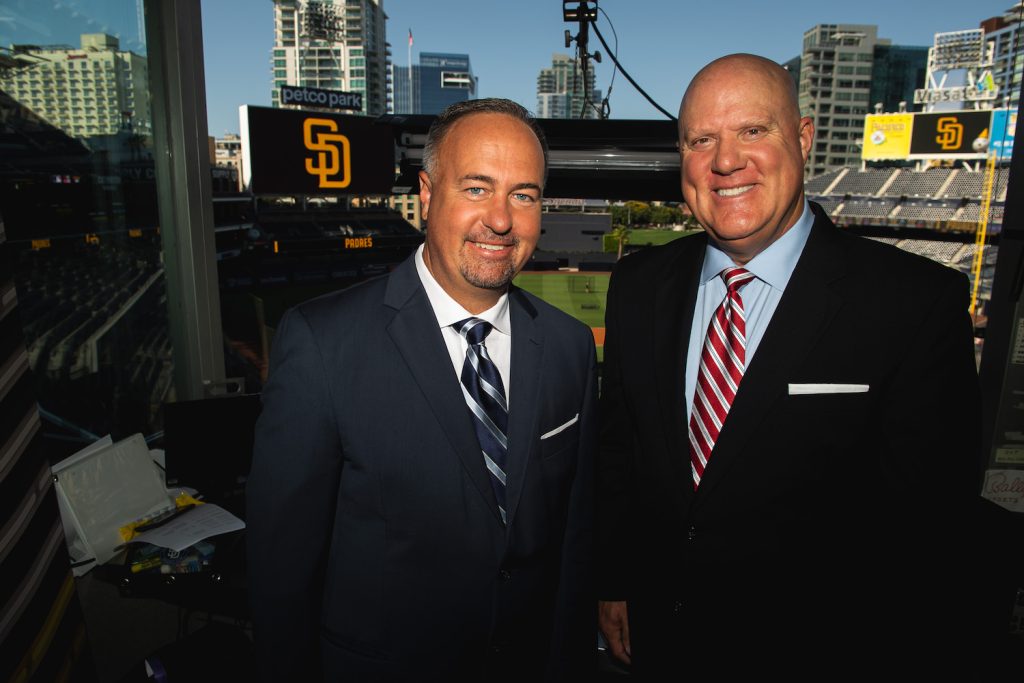 Padres legendary broadcasters Mark "Mud" Grant and Don Orsillo at Petco Park