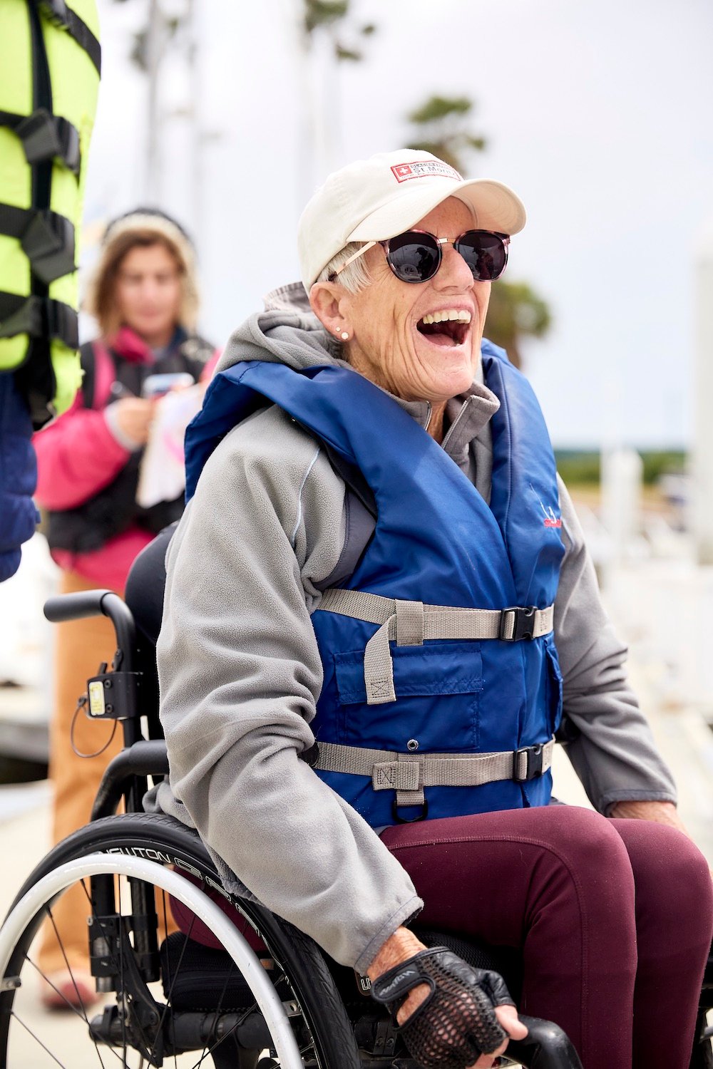 Challenged Sailors San Diego nonprofit featuring Penny Anders a paraplegic in the sailing group 