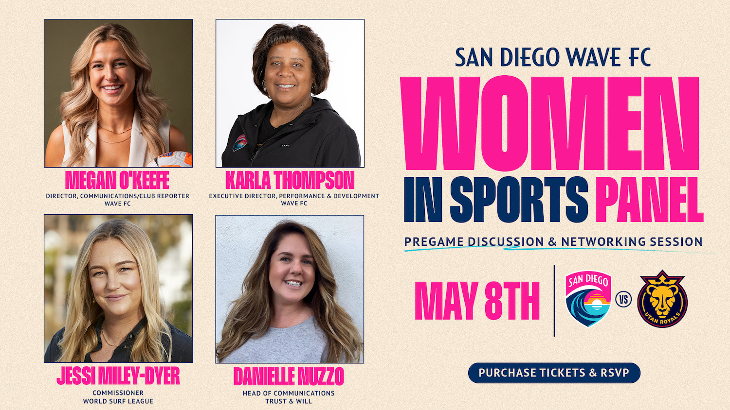 San Diego Wave FC's Women In Sports & Events panel on May 8th before a soccer game against the Utah Royals