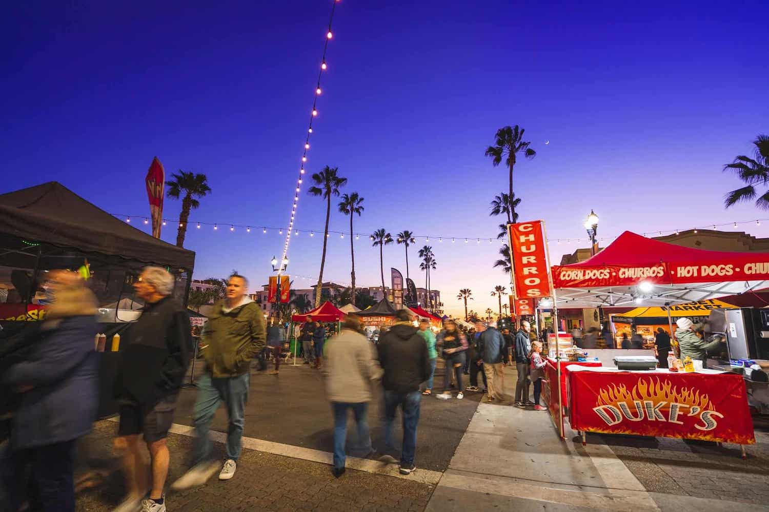 Things to do in San Diego at night featuring Oceanside Sunset farmers Market 