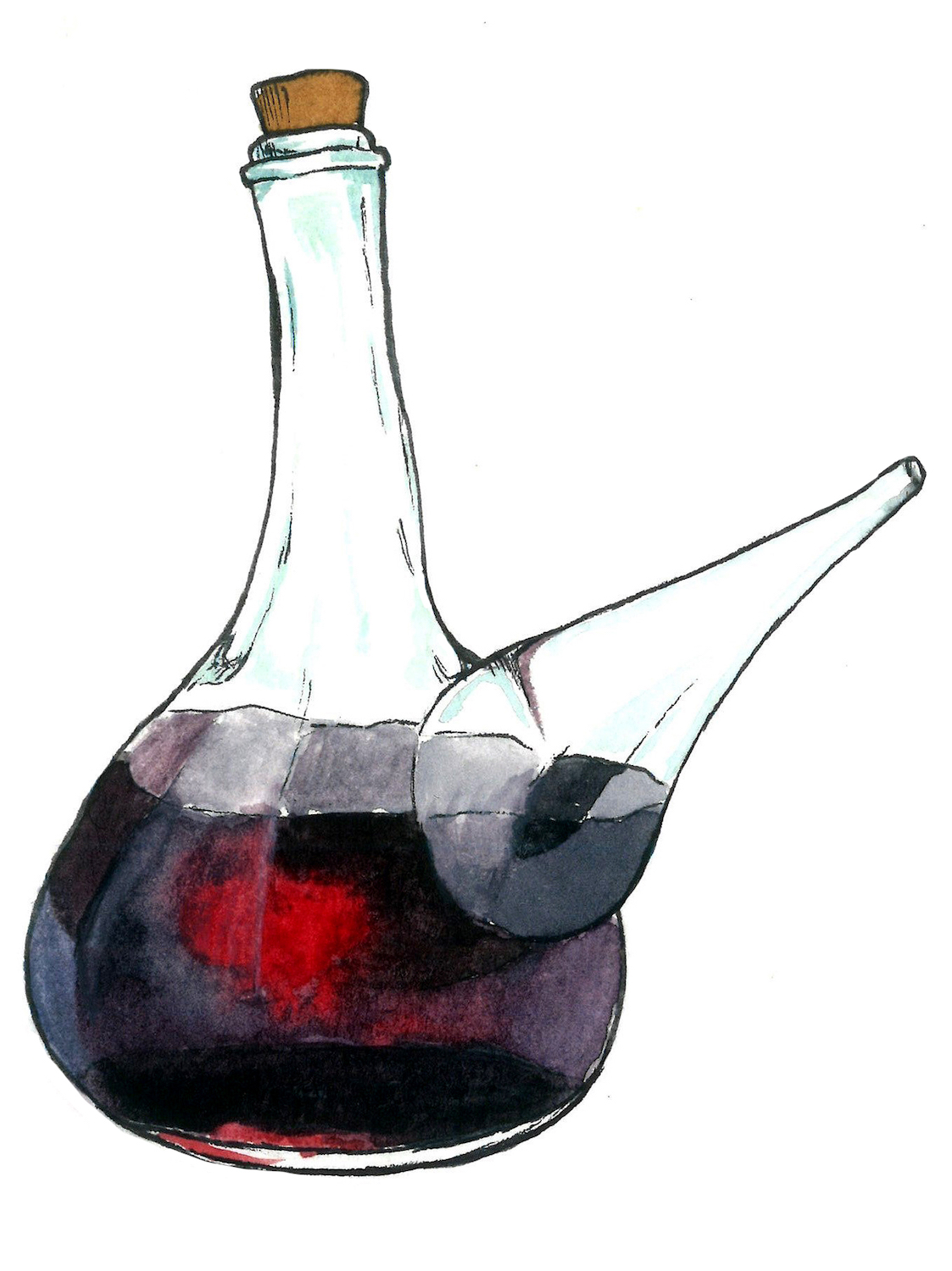 Illustration of historic alcoholic glassware Porrón