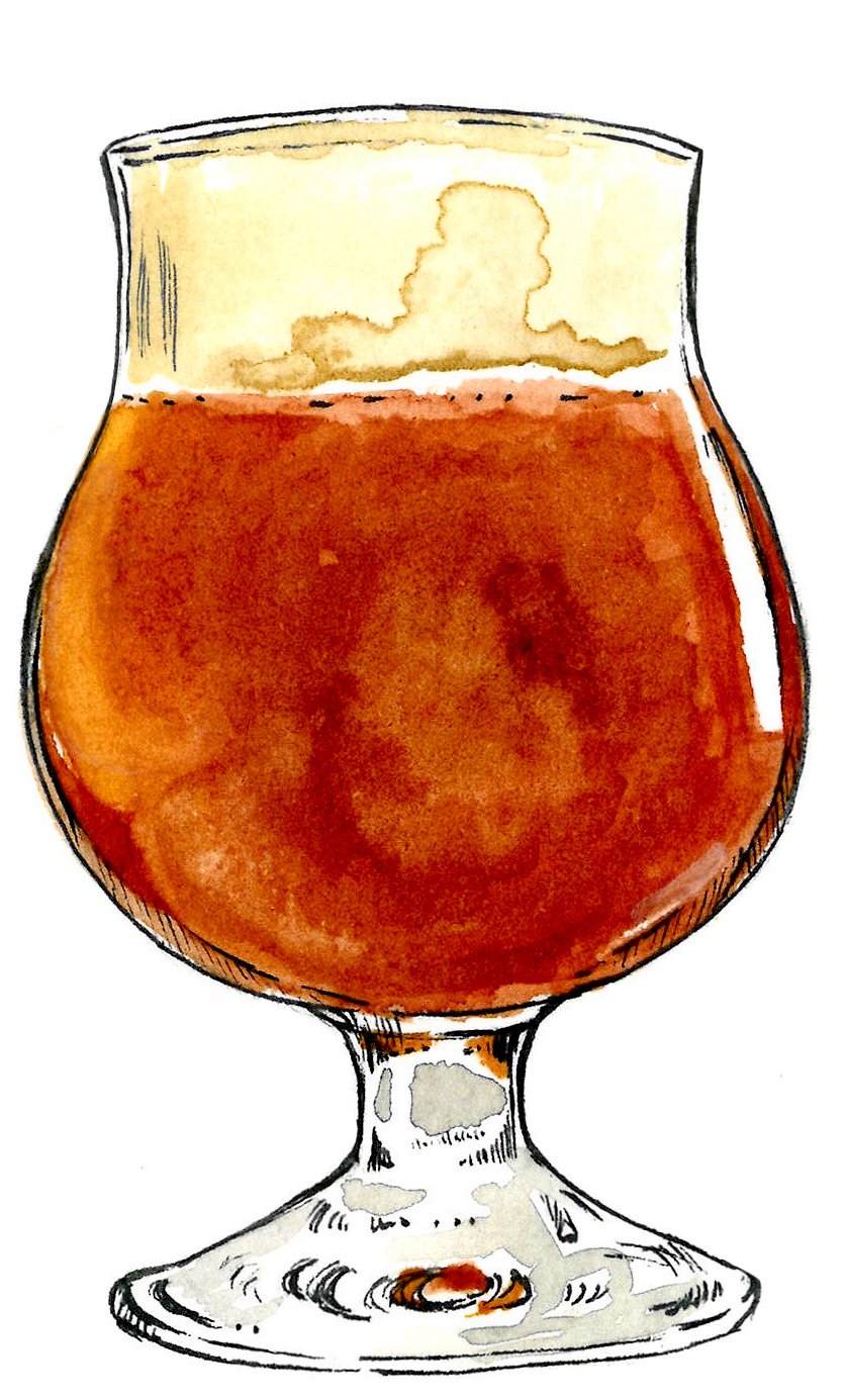 Illustration of historic alcoholic glassware Tulip