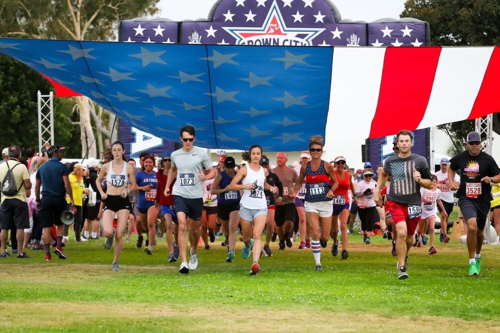 Fourth of July event in San Diego called the Crown City Classic Run featuring a 12k or 5k on Coronado Island