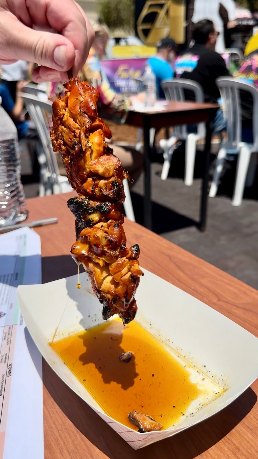 2024 San Diego County Fair Food featuring Chicken on a Stick from food vendor Chan’s Chicken on a Stick