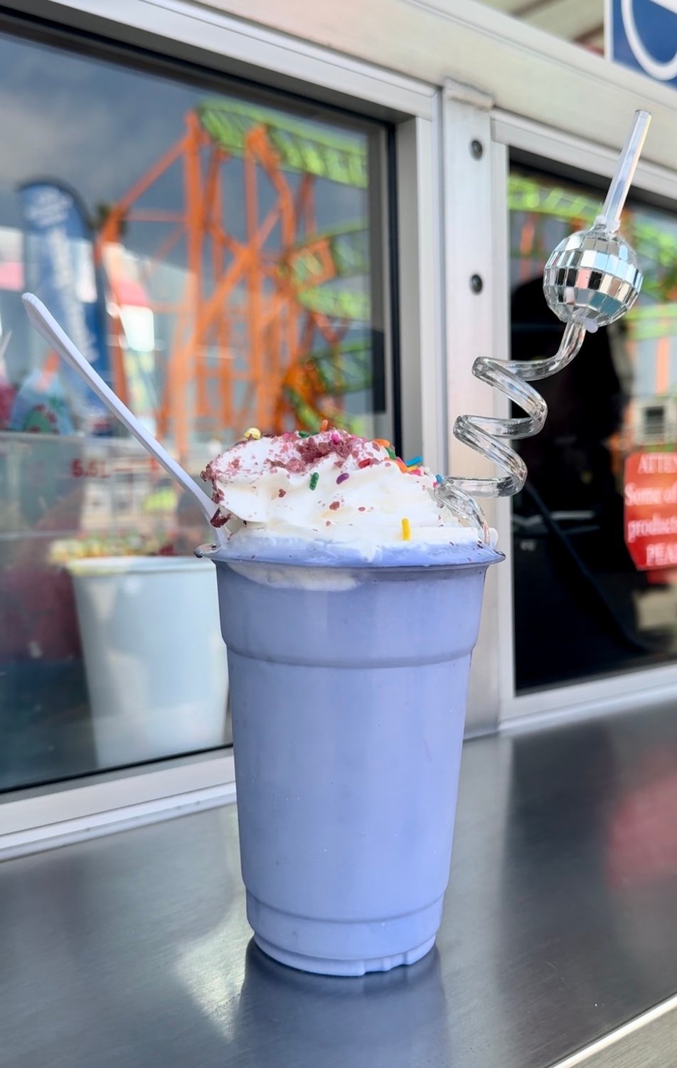 2024 San Diego County Fair Food featuring the Disco Pop Shake from food vendor TJ’s Ice Cream