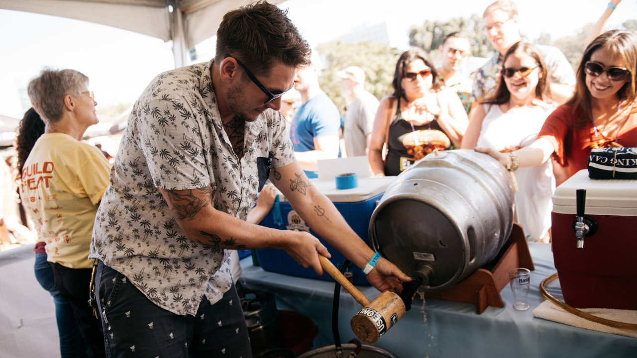 San Diego food event called SD Beer Weekend featuring craft beers, food vendors, and other beer festivities