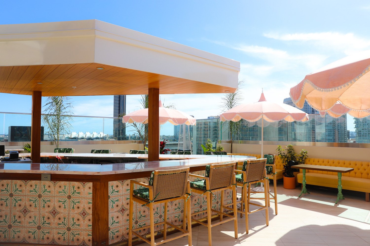 San Diego's AC Hotel Downtown's rooftop bar called Techo Beso in the Gaslamp Quarter