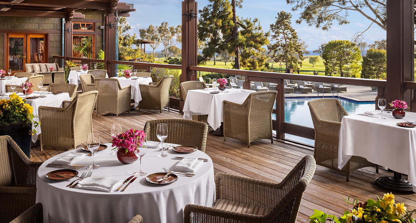 San Diego restaurant A.R. Valentien at The Lodge at Torrey Pines featuring an outdoor patio