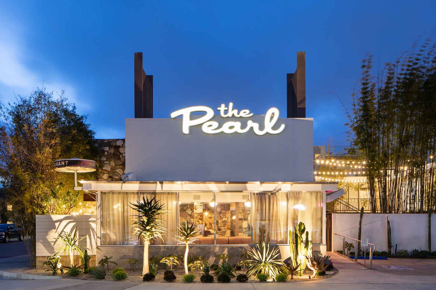 Exterior of San Diego's retro The Pearl Hotel located in Point Loma and home to a new restaurant concept called Ponyboy opening this year