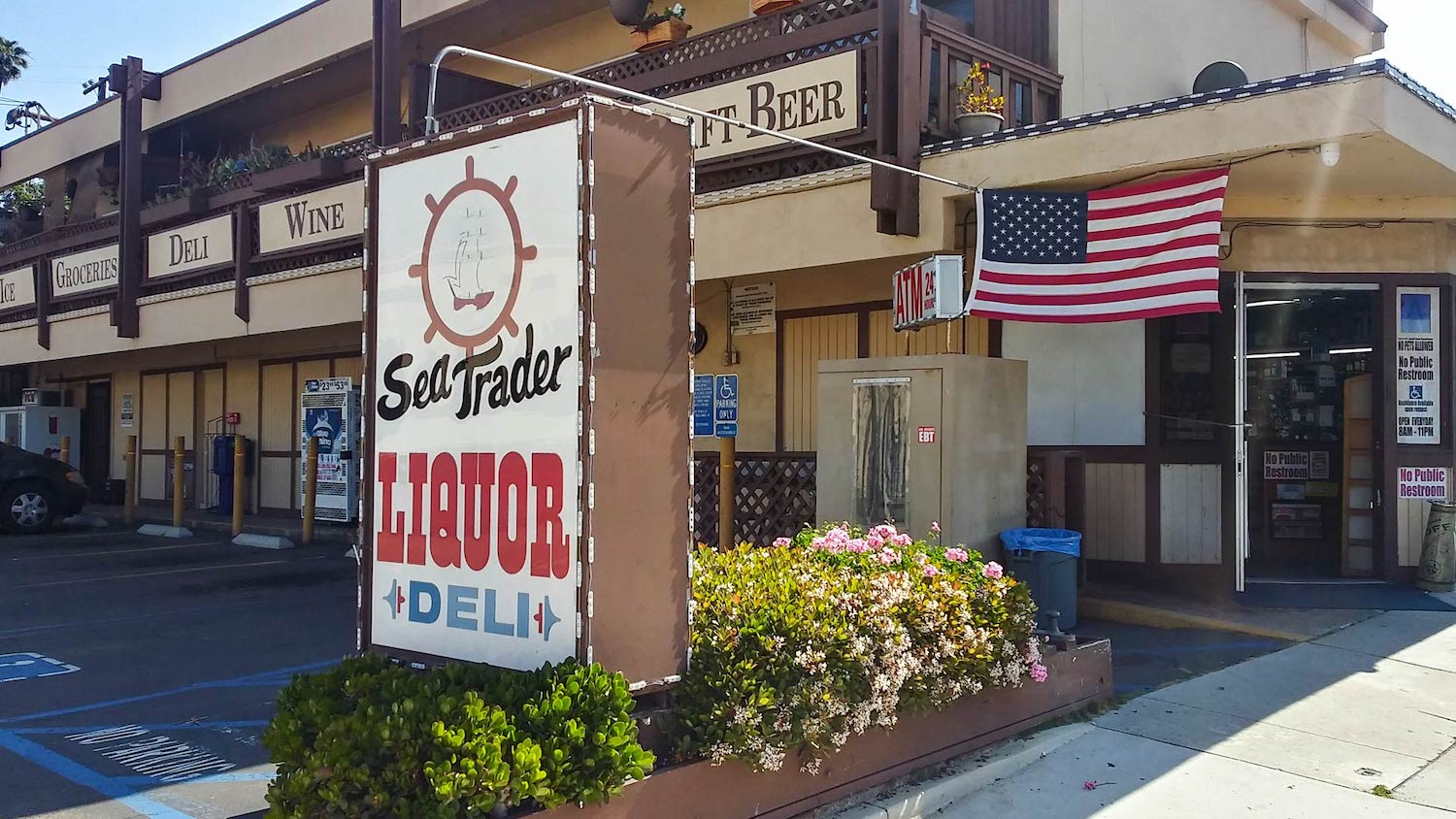 Best liquor store sandwiches in San Diego featuring the Nuclear sandwich from Sea Trader Liquor & Deli in Ocean Beach