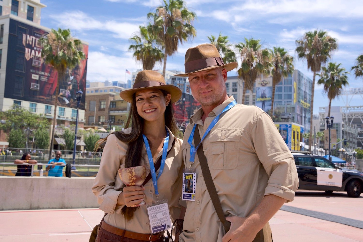 San Diego Comic-Con 2024 featuring a couple dressed up as Indiana Jones