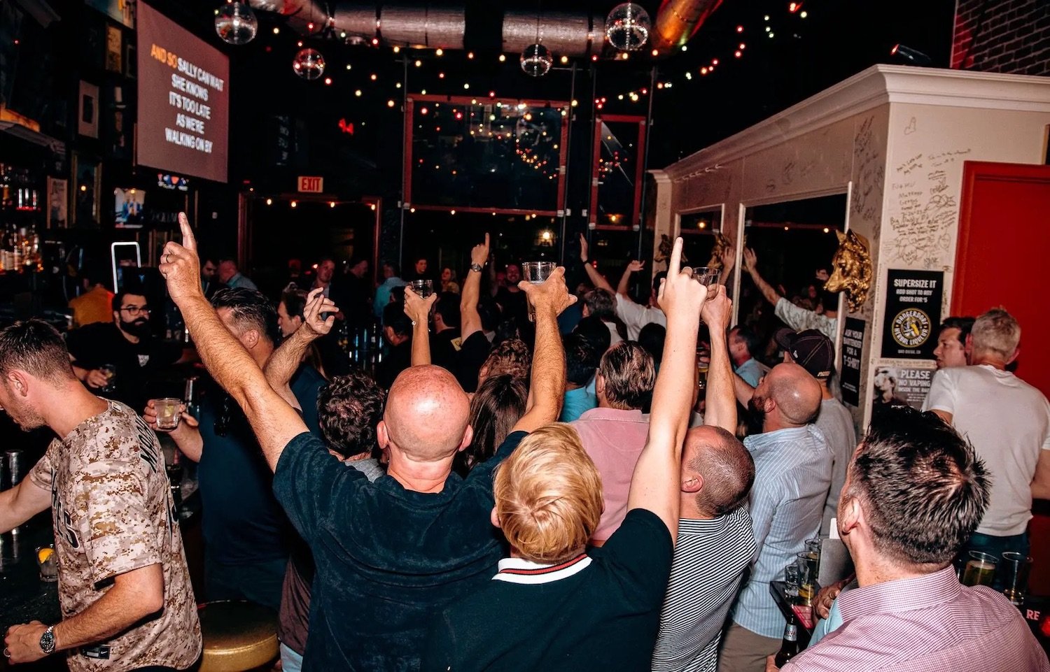 Interior of San Diego Karaoke Bar Werewolf American Pub in the Gaslamp Quarter downtown