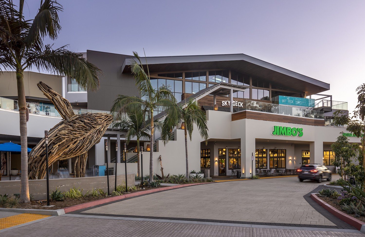 Exterior of San Diego organic grocery store Jimbo's Naturally in Del Mar Highlands