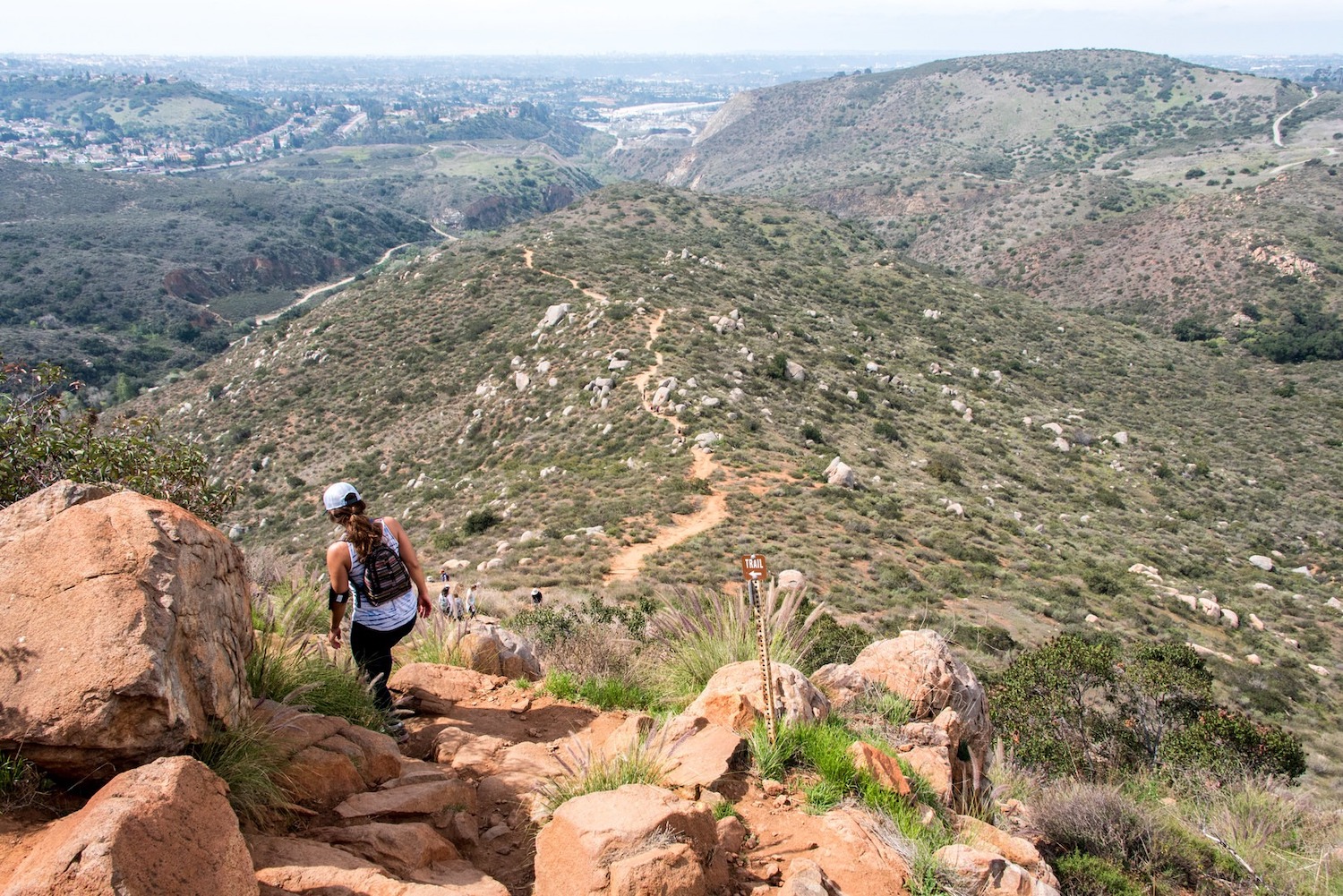 San Diego hiking trail for couples and dates featuring the South Fortuna Steps at Mission Trails Regional Park