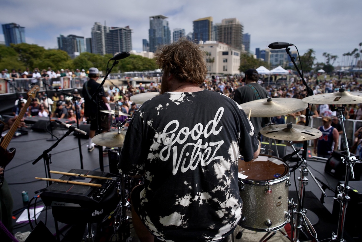 San Diego Bayfest 2024 music festival at the Waterfront Park on July 20 featuring a drummer playing on stage