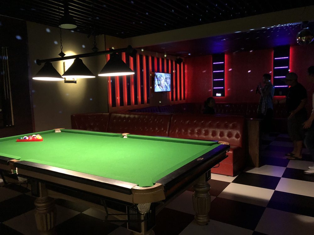 Interior of San Diego Karaoke Bar Spot KTV in the Convoy District featuring private rooms and pool tables