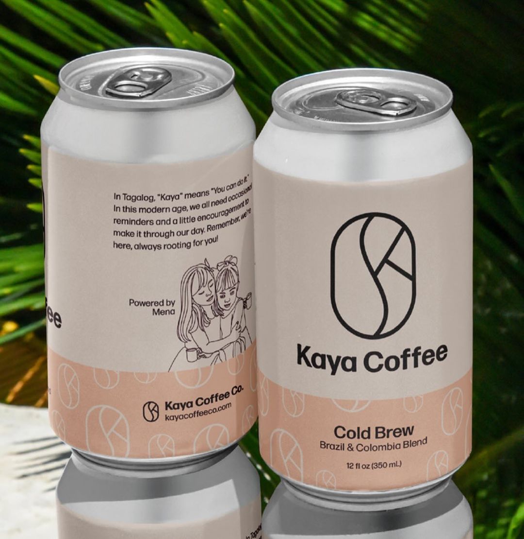 Cans from San Diego coffee shop and pop-up espresso cart Kaya Coffee formerly known as Meka Coffee